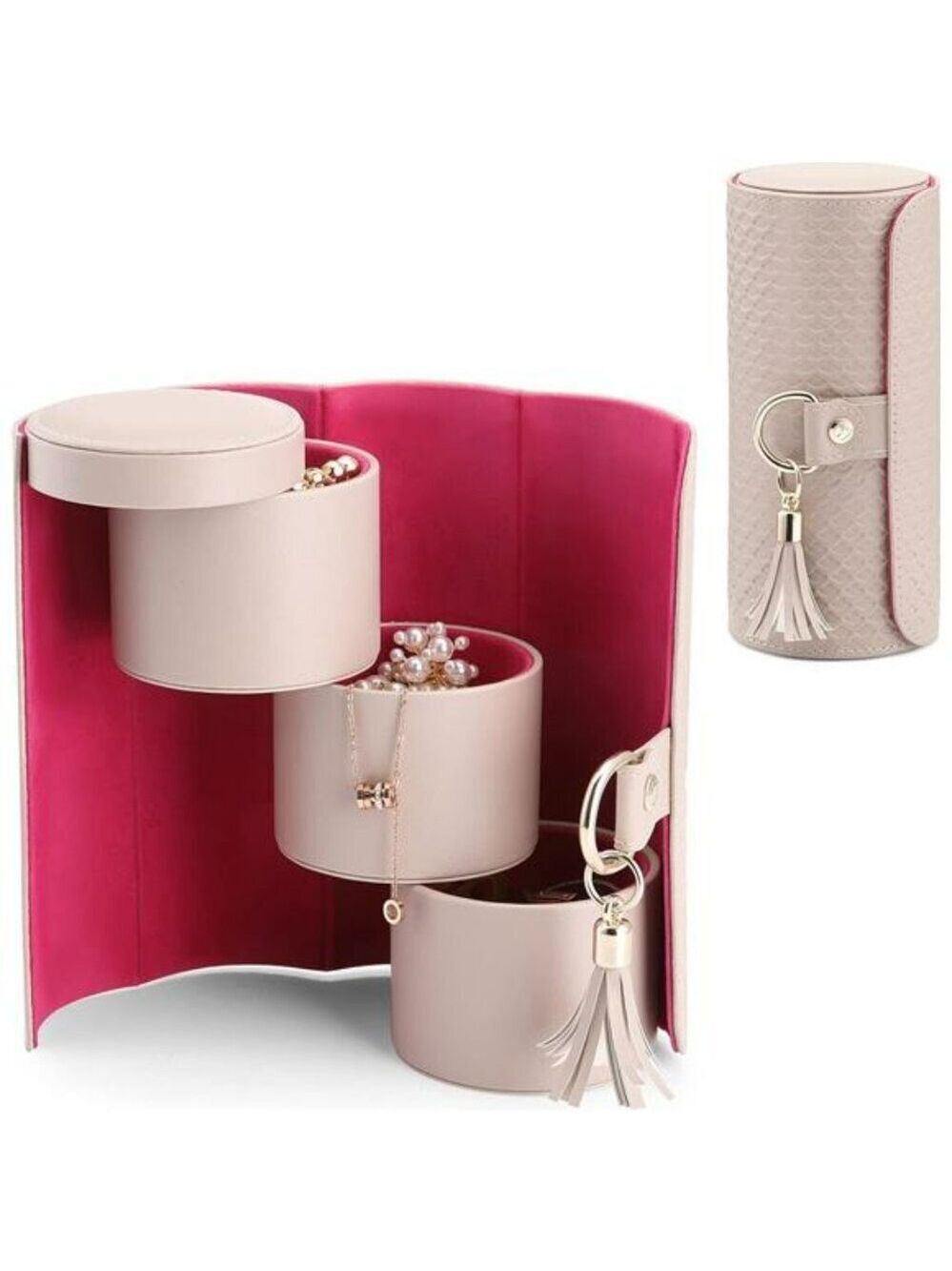 Travel Jewelry Organizer Box Small Portable PU Leather Case for Women Gift